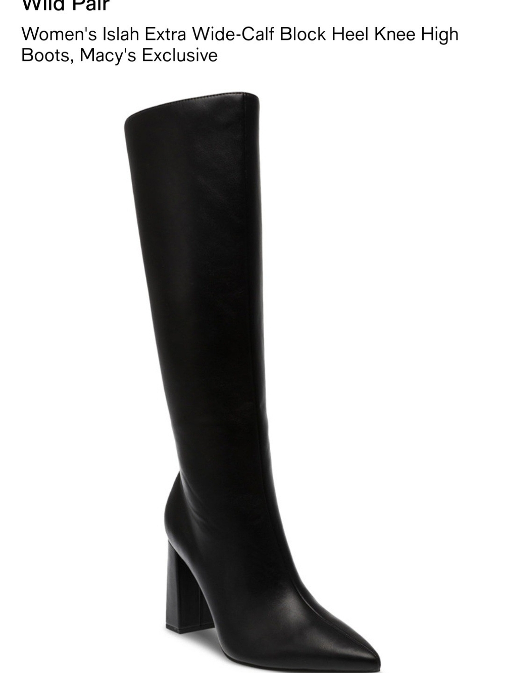 Wild Pair Islah Extra Wide-Calf Block Heel Knee High Boots Extra-Wide-Calf
